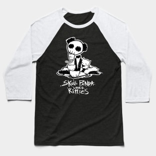 Skull Panda Loves Kitties Baseball T-Shirt